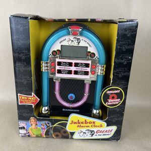 NIB Sound Design Miniature Jukebox Alarm Clock "GREASE is the Word" Video